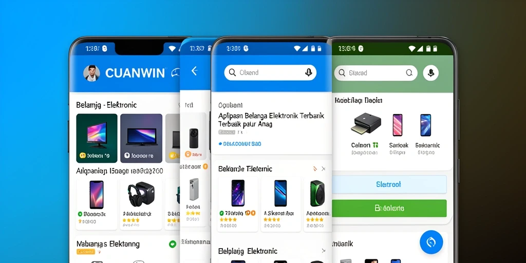 Antarmuka CUANWIN menampilkan berbagai produk elektronik terkini.